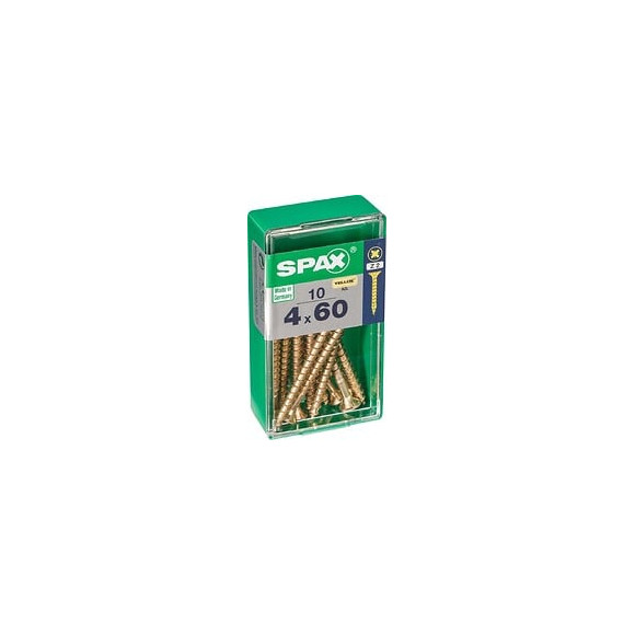 Lot De 10 Vis Acier Tête Fraisée Pozidriv Spax, Diam.4 Mm X L.60 Mm