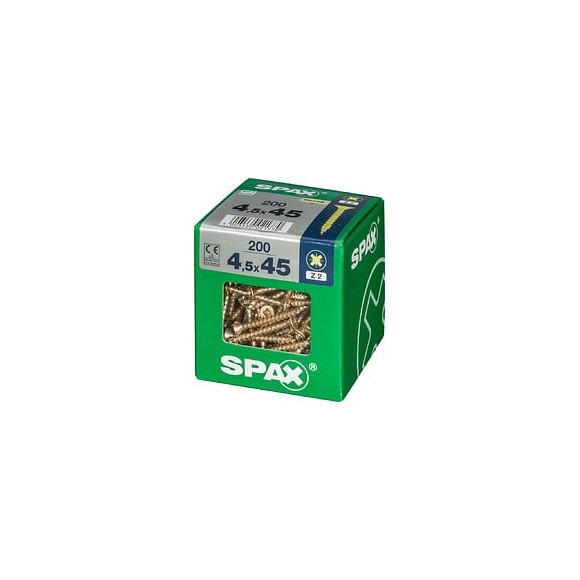 Lot De 200 Vis Acier Tête Fraisée Pozidriv Spax, Diam.4.5 Mm X L.45 Mm