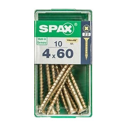 Lot De 10 Vis Acier Tête Fraisée Pozidriv Spax, Diam.4 Mm X L.60 Mm