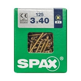 Lot De 125 Vis Acier Tête Fraisée Pozidriv Spax, Diam.3 Mm X L.40 Mm
