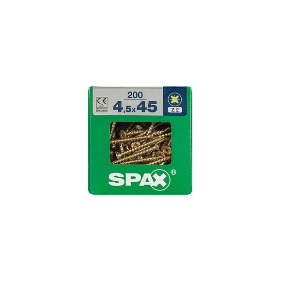 Lot De 200 Vis Acier Tête Fraisée Pozidriv Spax, Diam.4.5 Mm X L.45 Mm