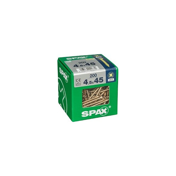 Lot De 200 Vis Acier Tête Fraisée Pozidriv Spax, Diam.4.5 Mm X L.45 Mm