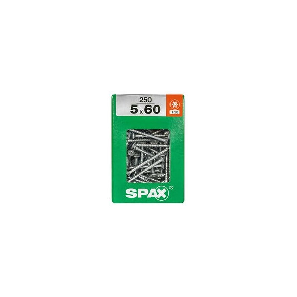 Lot De 250 Vis Acier Tête Fraisée Torx Spax, Diam.5 Mm X L.60 Mm