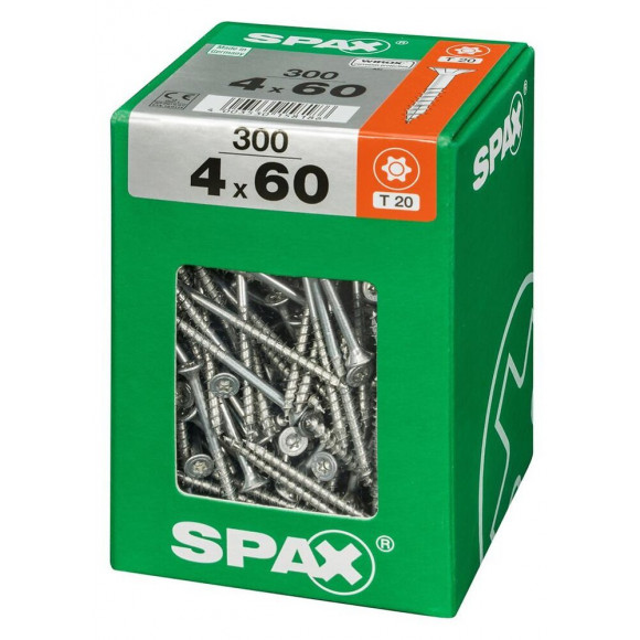Lot De 300 Vis Acier Tête Fraisée Torx Spax, Diam.4 Mm X L.60 Mm