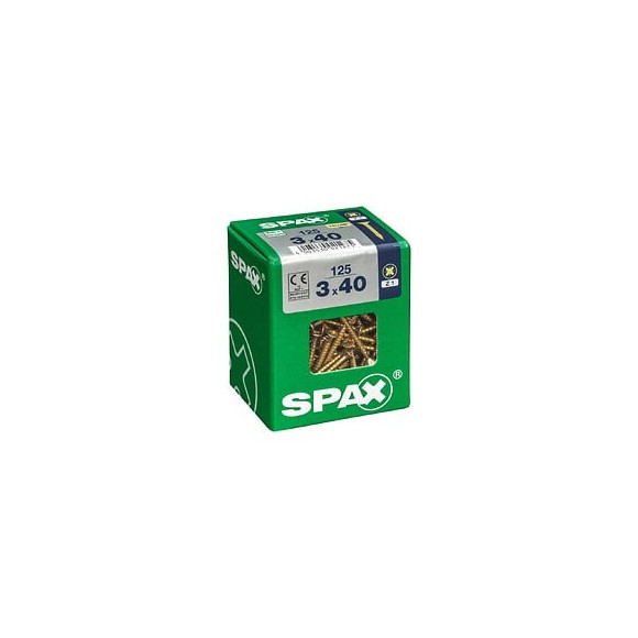 Lot De 125 Vis Acier Tête Fraisée Pozidriv Spax, Diam.3 Mm X L.40 Mm