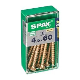 Lot De 10 Vis Acier Tête Fraisée Spax, Diam.4.5 Mm X L.60 Mm