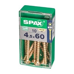 Lot De 10 Vis Acier Tête Fraisée Spax, Diam.4.5 Mm X L.60 Mm