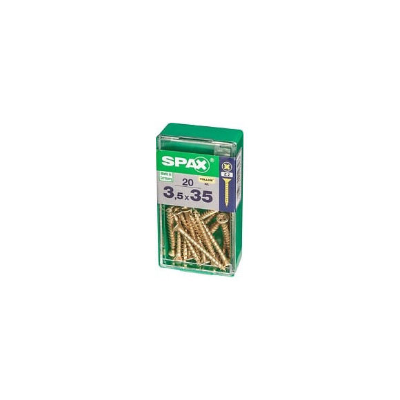 Lot De 20 Vis Acier Tête Fraisée Pozidriv Spax, Diam.3.5 Mm X L.35 Mm