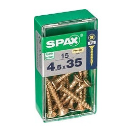 Lot De 15 Vis Acier Tête Fraisée Pozidriv Spax, Diam.4.5 Mm X L.35 Mm