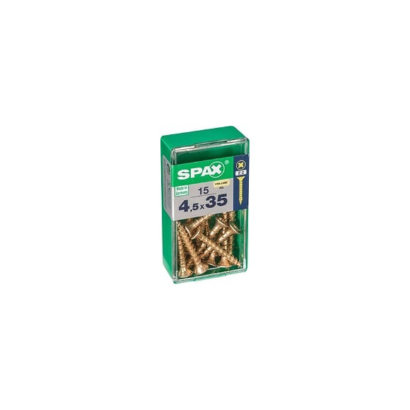 Lot De 15 Vis Acier Tête Fraisée Pozidriv Spax, Diam.4.5 Mm X L.35 Mm