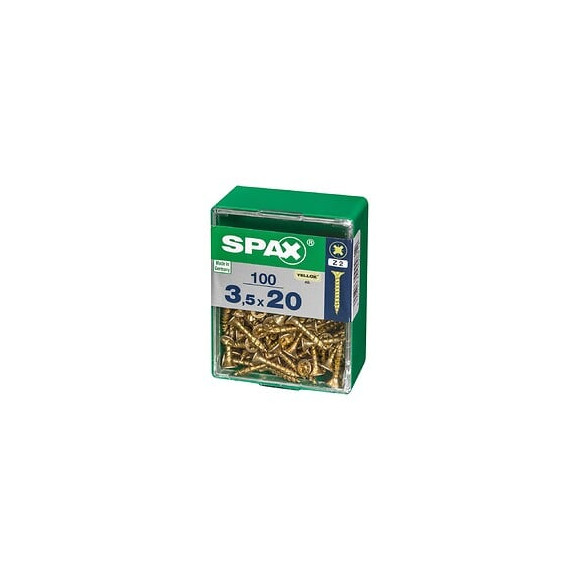 Lot De 100 Vis Acier Tête Fraisée Pozidriv Spax, Diam.3.5 Mm X L.20 Mm
