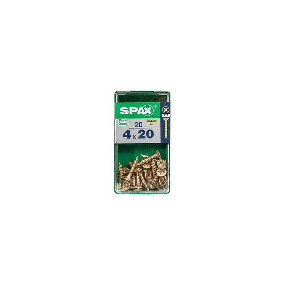 Lot De 20 Vis Acier Tête Fraisée Pozidriv Spax, Diam.4 Mm X L.20 Mm