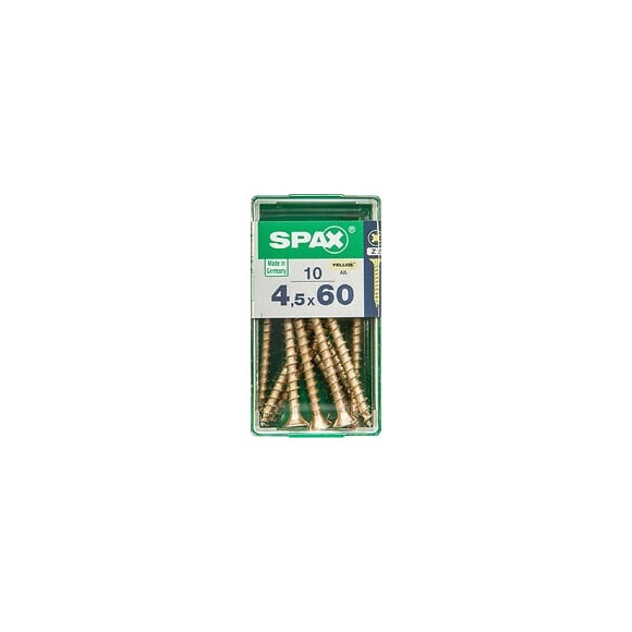 Lot De 10 Vis Acier Tête Fraisée Spax, Diam.4.5 Mm X L.60 Mm