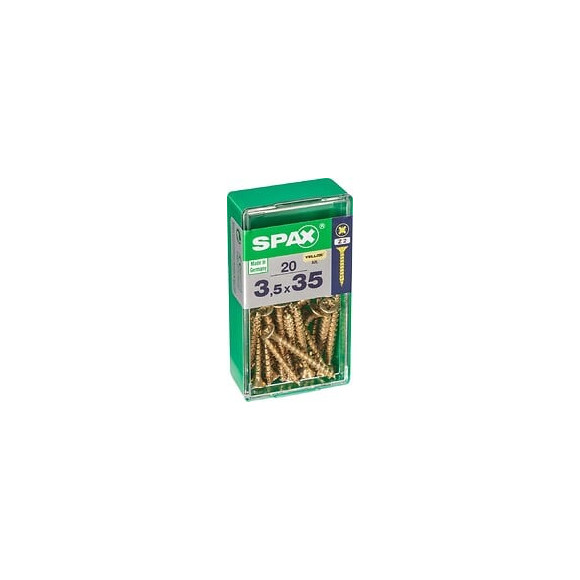 Lot De 20 Vis Acier Tête Fraisée Pozidriv Spax, Diam.3.5 Mm X L.35 Mm