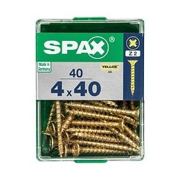 Lot De 40 Vis Acier Tête Fraisée Pozidriv Spax, Diam.4 Mm X L.40 Mm