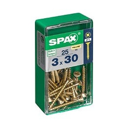 Lot De 25 Vis Acier Tête Fraisée Pozidriv Spax, Diam.3 Mm X L.30 Mm