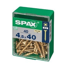 Lot De 40 Vis Acier Tête Fraisée Pozidriv Spax, Diam.4.5 Mm X L.40 Mm