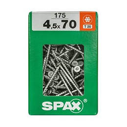 Lot De 175 Vis Acier Tête Fraisée Torx Spax, Diam.4.5 Mm X L.70 Mm