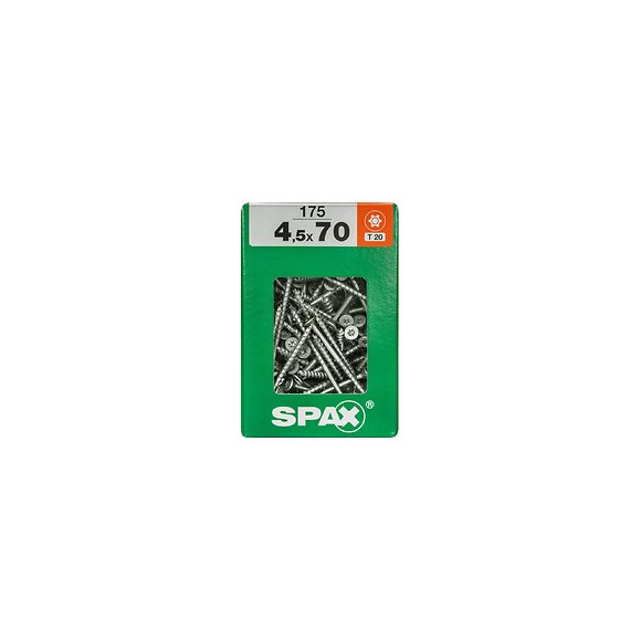Lot De 175 Vis Acier Tête Fraisée Torx Spax, Diam.4.5 Mm X L.70 Mm