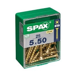 Lot De 25 Vis Acier Tête Fraisée Pozidriv Spax, Diam.5 Mm X L.50 Mm