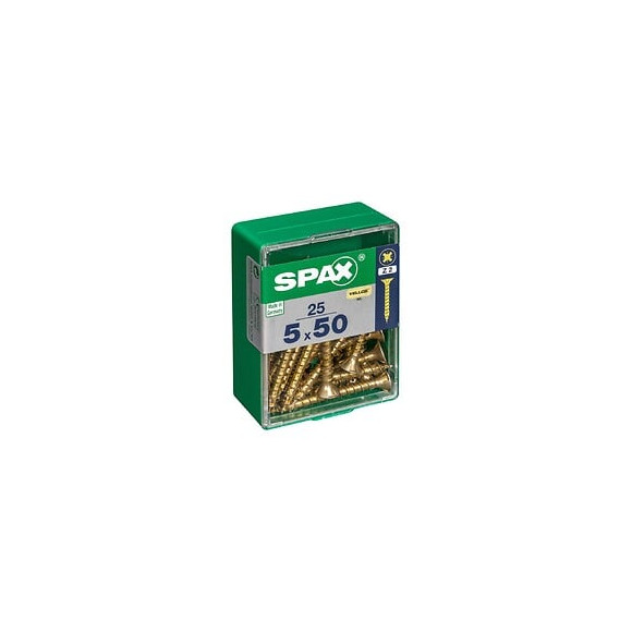 Lot De 25 Vis Acier Tête Fraisée Pozidriv Spax, Diam.5 Mm X L.50 Mm