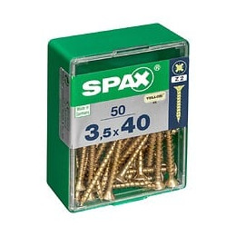 Lot De 50 Vis Acier Tête Fraisée Pozidriv Spax, Diam.3.5 Mm X L.40 Mm
