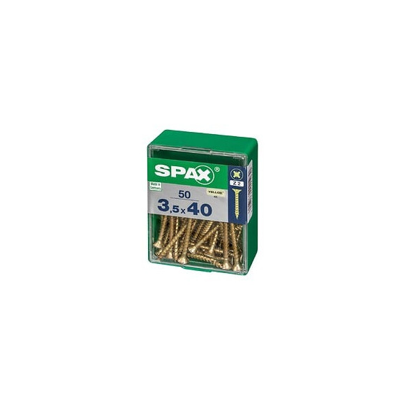 Lot De 50 Vis Acier Tête Fraisée Pozidriv Spax, Diam.3.5 Mm X L.40 Mm