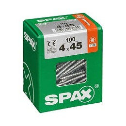 Lot De 100 Vis Acier Tête Fraisée Torx Spax, Diam.4 Mm X L.45 Mm