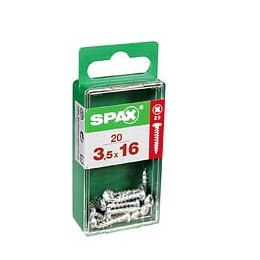 Lot De 20 Vis Acier Tête Ronde Torx Spax, Diam.3.5 Mm X L.16 Mm