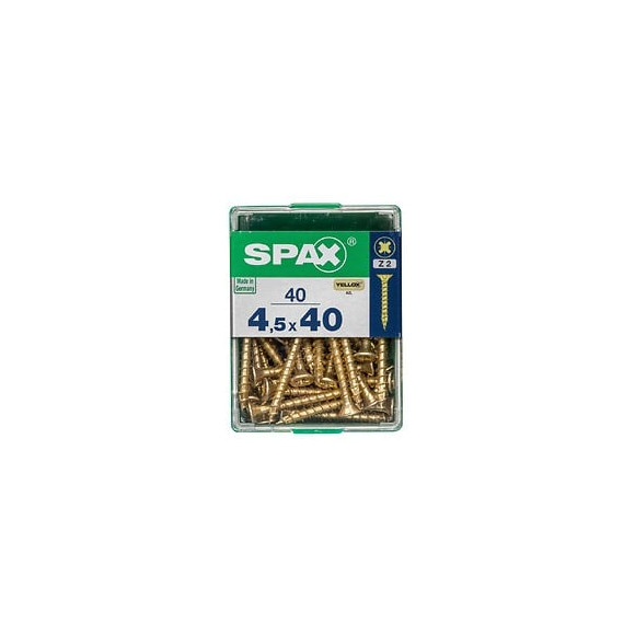 Lot De 40 Vis Acier Tête Fraisée Pozidriv Spax, Diam.4.5 Mm X L.40 Mm
