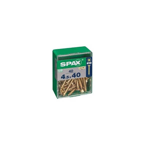Lot De 40 Vis Acier Tête Fraisée Pozidriv Spax, Diam.4.5 Mm X L.40 Mm