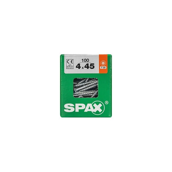 Lot De 100 Vis Acier Tête Fraisée Torx Spax, Diam.4 Mm X L.45 Mm