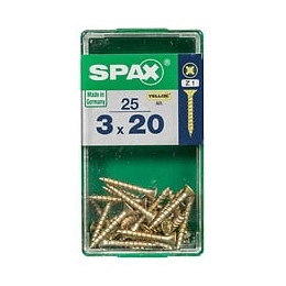 Lot De 25 Vis Acier Tête Fraisée Pozidriv Spax, Diam.3 Mm X L.20 Mm