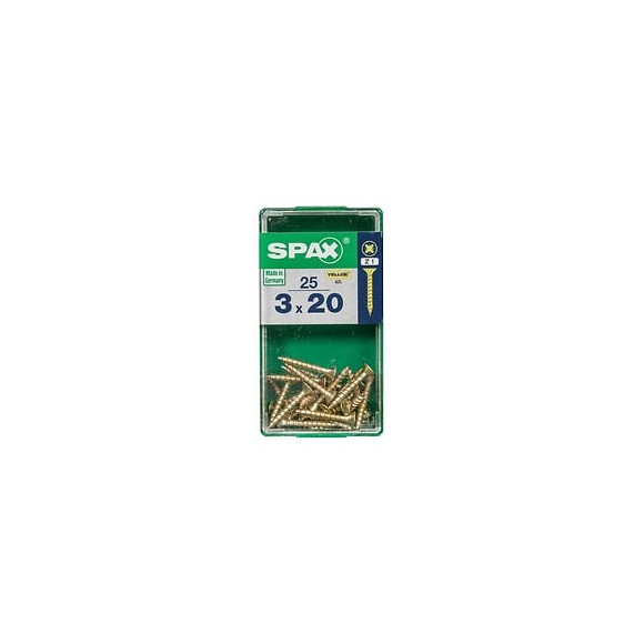 Lot De 25 Vis Acier Tête Fraisée Pozidriv Spax, Diam.3 Mm X L.20 Mm