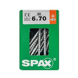 Lot De 30 Vis Acier Tête Fraisée Torx Spax, Diam.6 Mm X L.70 Mm