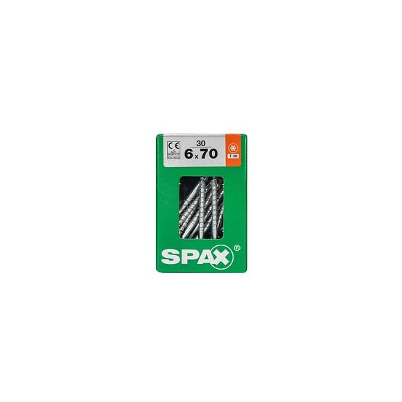 Lot De 30 Vis Acier Tête Fraisée Torx Spax, Diam.6 Mm X L.70 Mm
