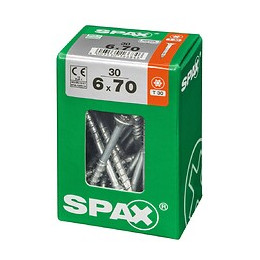 Lot De 30 Vis Acier Tête Fraisée Torx Spax, Diam.6 Mm X L.70 Mm