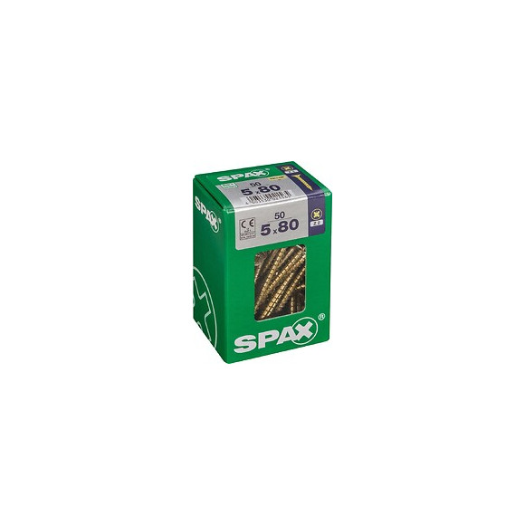 Lot De 50 Vis Acier Tête Fraisée Pozidriv Spax, Diam.5 Mm X L.80 Mm
