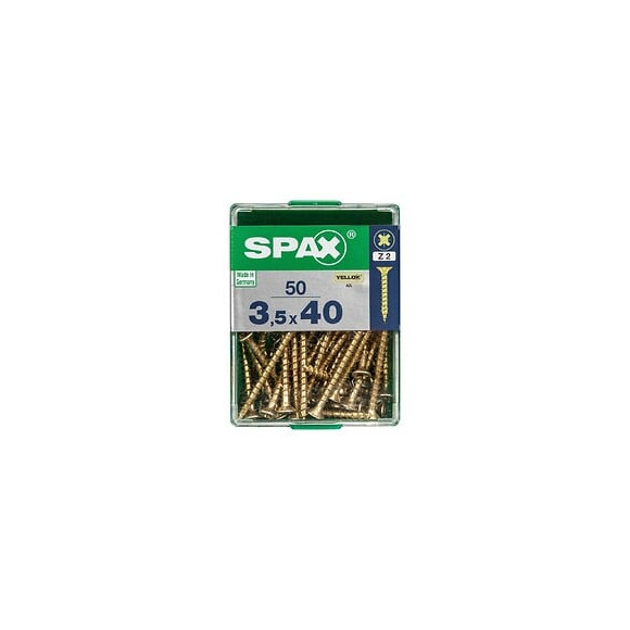 Lot De 50 Vis Acier Tête Fraisée Pozidriv Spax, Diam.3.5 Mm X L.40 Mm