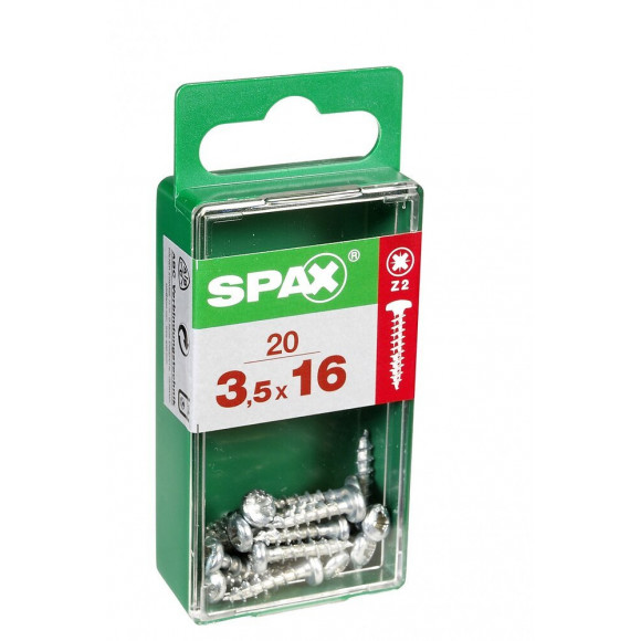 Lot De 20 Vis Acier Tête Ronde Torx Spax, Diam.3.5 Mm X L.16 Mm