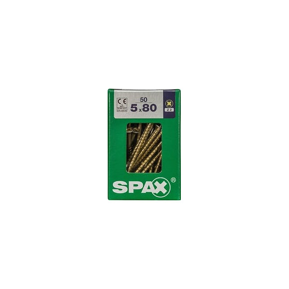 Lot De 50 Vis Acier Tête Fraisée Pozidriv Spax, Diam.5 Mm X L.80 Mm