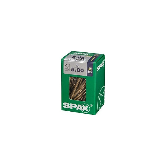 Lot De 50 Vis Acier Tête Fraisée Pozidriv Spax, Diam.5 Mm X L.80 Mm