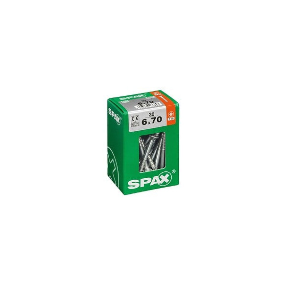 Lot De 30 Vis Acier Tête Fraisée Torx Spax, Diam.6 Mm X L.70 Mm