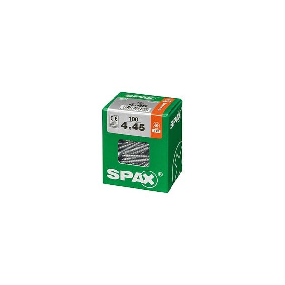 Lot De 100 Vis Acier Tête Fraisée Torx Spax, Diam.4 Mm X L.45 Mm