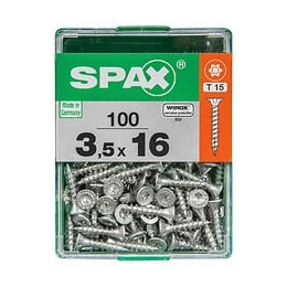 Lot De 100 Vis Acier Tête Autofraisée Plate Spax, Diam.3.5 Mm X L.16 Mm