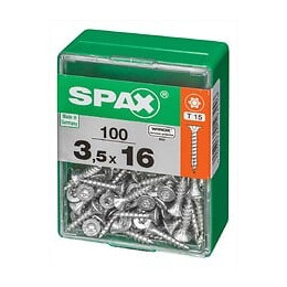 Lot De 100 Vis Acier Tête Autofraisée Plate Spax, Diam.3.5 Mm X L.16 Mm