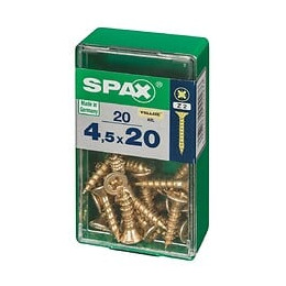 Lot De 20 Vis Acier Tête Fraisée Pozidriv Spax, Diam.4.5 Mm X L.20 Mm