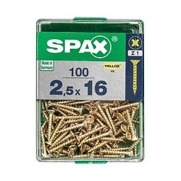 Lot De 100 Vis Acier Tête Fraisée Pozidriv Spax, Diam.2.5 Mm X L.16 Mm