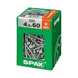 Lot De 250 Vis Acier Tête Fraisée Torx Spax, Diam.4.5 Mm X L.60 Mm
