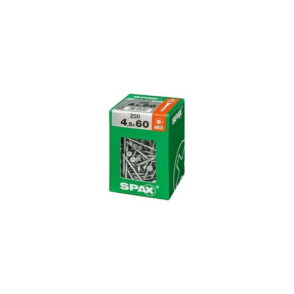 Lot De 250 Vis Acier Tête Fraisée Torx Spax, Diam.4.5 Mm X L.60 Mm